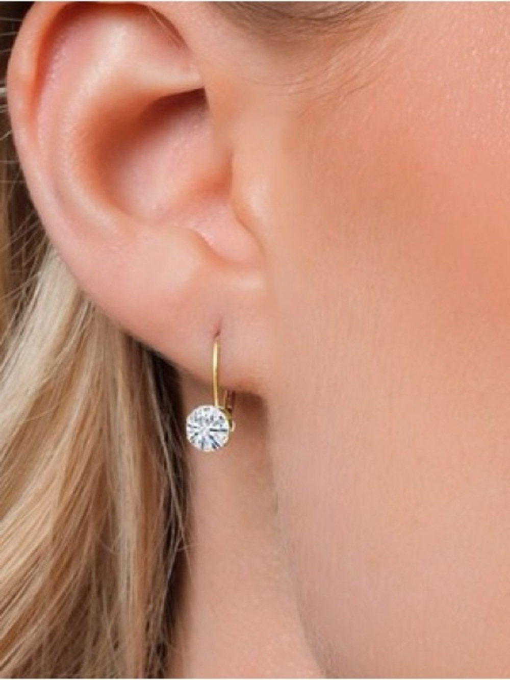 14k solid gold drop earrings moissanite